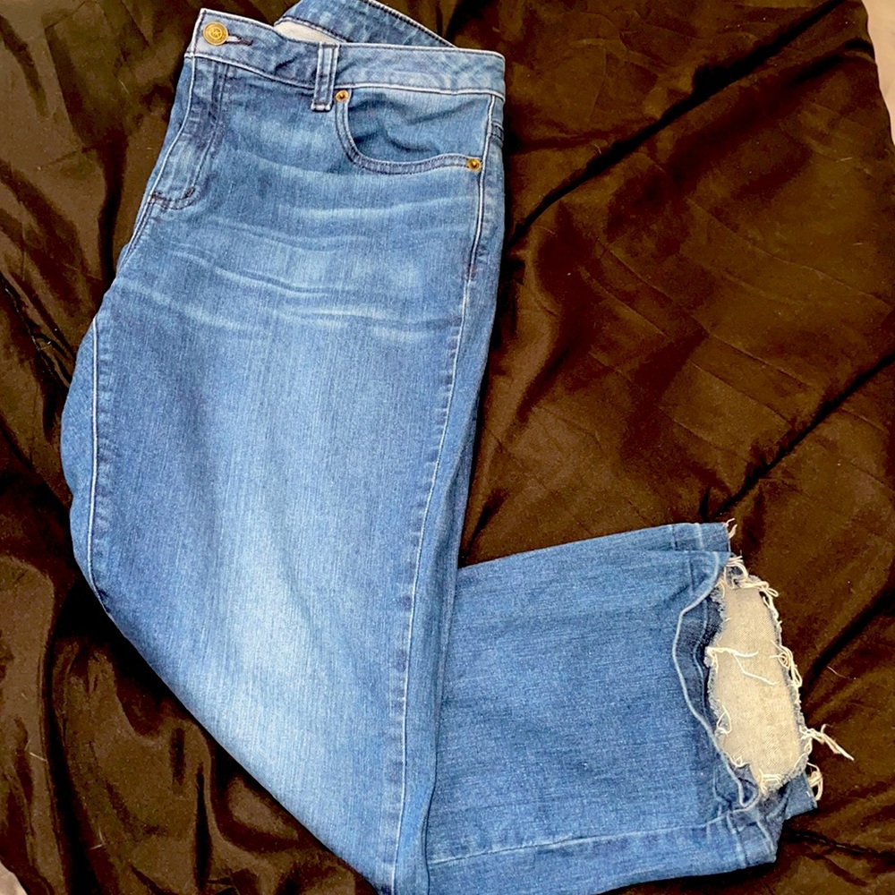 Michael Kors Cropped & Frayed Jeans Sz 10